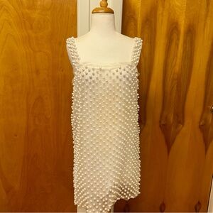 Love shack fancy fully beaded pearl mini dress size XS